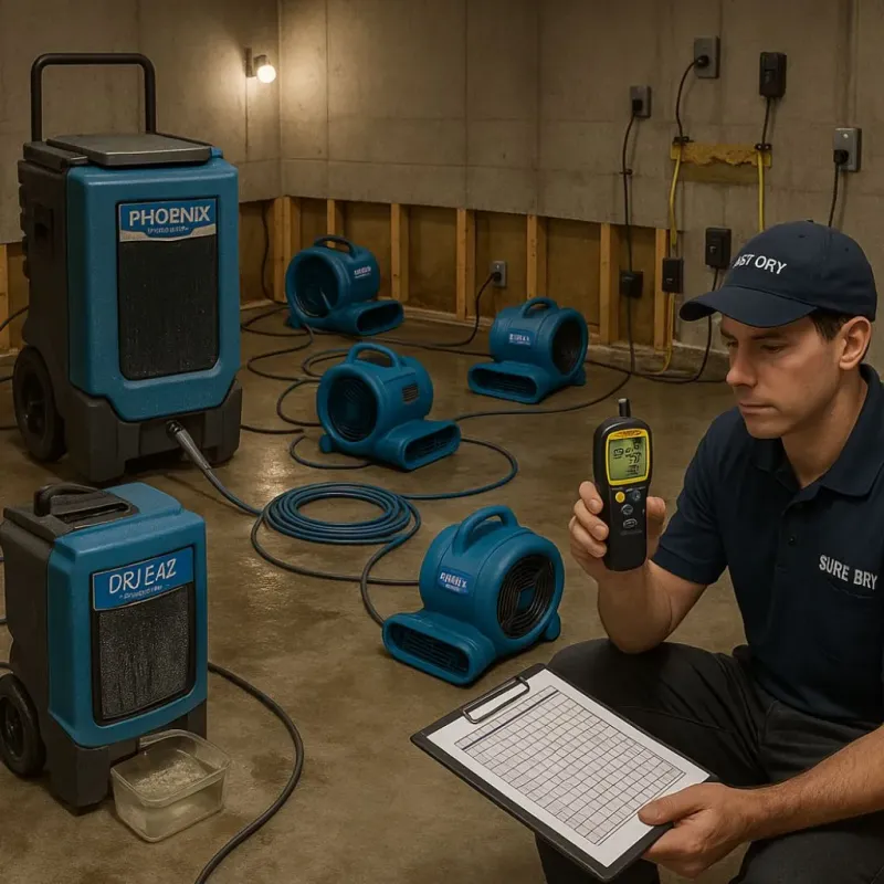 Structural Drying and Dehumidification process in Lubbock County, TX